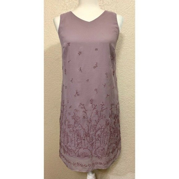 Vintage Dresses & Skirts - J.R. Nites by Caliendo Vintage 90s Lilac Purple Beaded Shift Dress